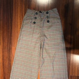Zara wide leg plaid cropped pants